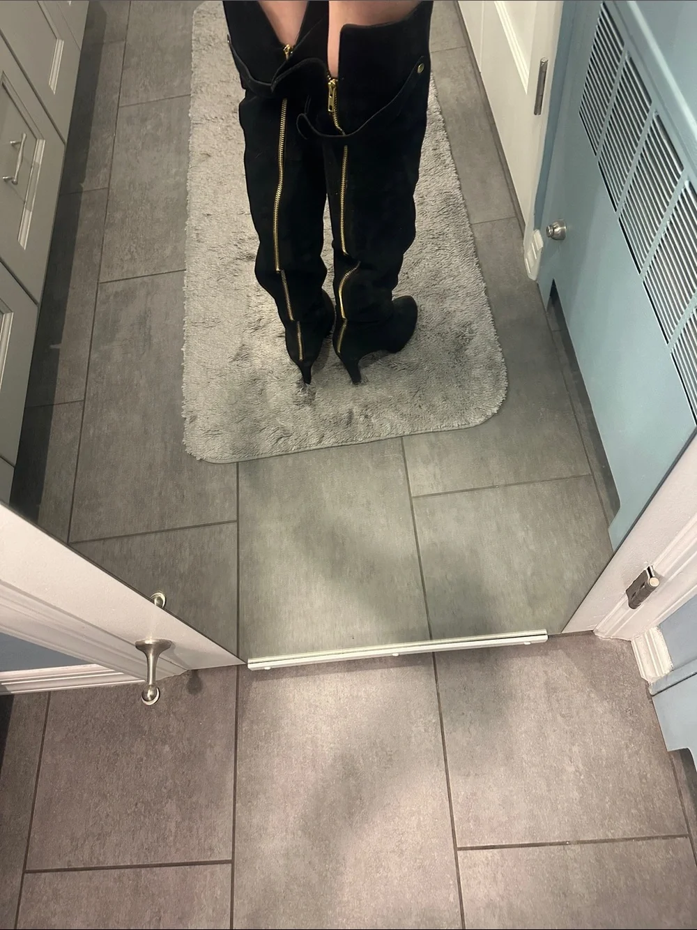 Kelsi Dagger Black Over-the-Knee Suede Boots